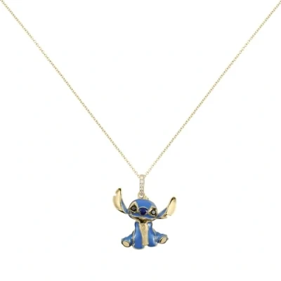 Image of Stitch Girls Sterling Silver Gold and Blue Chain Necklace C903145TZML P.PH