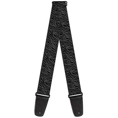 Image of Buckle Down Guitar Strap Zebra 2 Black/Gray 2&quot; Wide 29 54&quot; Length