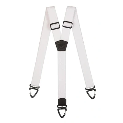Image of Olata Heavy Duty Y Shape Braces/Suspenders with Plastic Carabiner Clips 4cm. White
