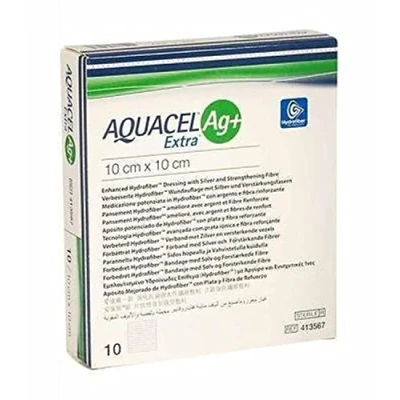 Image of Aquacel AG+ Extra Silver Hydrofiber Wound Dressings 10cm x x10 4&quot;x4&quot; 413567