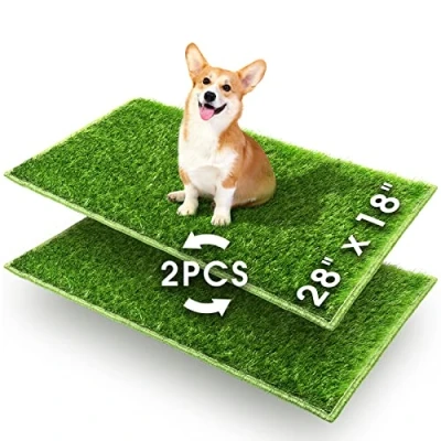 Image of Hompet Dog Grass Pee Pads,Bionic wall,Artificial Bathroom Mat Pet Replacement for Indoor and Outdoor Use (2PCS 71cm x 46cm)