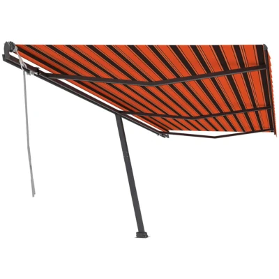 Image of vidaXL Freestanding Manual Retractable Awning 600x300 cm Orange/Brown