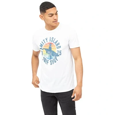 Image of Jaws Men&#039;s Amity Surf Shop T Shirt, White, Medium
