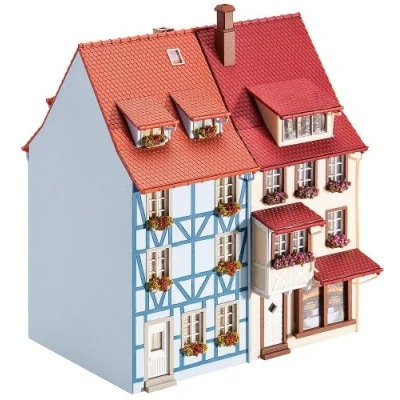 Image of Faller FA130495 2 small town houses with bay 103 x 62 142 mm 110 152