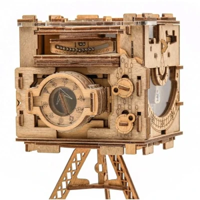 Image of iDventure Cluebox PRO Sherlock&#039;s Photocamera Escape Room game puzzle box 3D wooden sequential puzzles for adults brain teaser birthday gift gadget men money