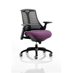 Image of Flex Task Operator Chair Black Frame Back Bespoke Colour Seat Tansy Purple