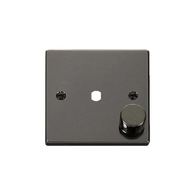 Image of Click Deco 1 Gang Unfurnished Dimmer Plate and Knob (650W Max) Black Nickel