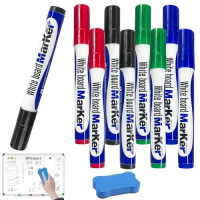Image of LINXINS Whiteboard Markers, White Board Markers Erasable Dry Wipe Marker Pens 4 Colour 8 Pcs with Erase