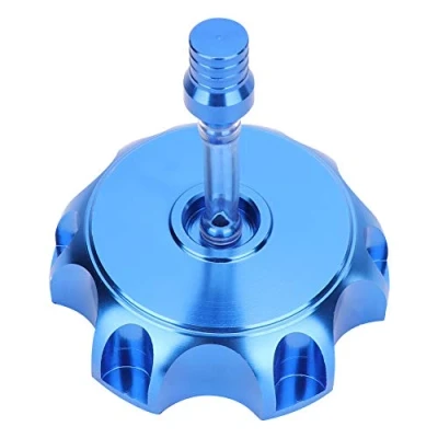 Image of Suuonee Fuel Tank Cap, Motorcycle CNC Aluminum Gas Cover Cap Fit for 50cc 160cc Pit Dirt Motor Bike [Blue]