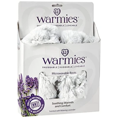 Image of Warmies® Fully Heatable Wellness Boots Scented with French Lavender Grey Marshmallow,