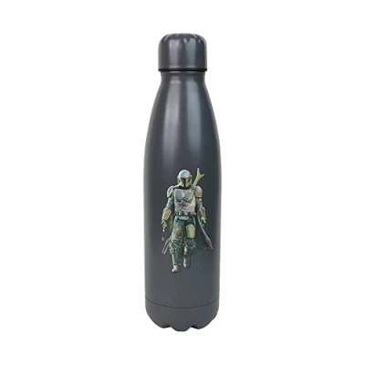 Image of Half Moon Bay The Mandalorian Water Bottles Star Wars Metal Bottle Mandalorian, Black