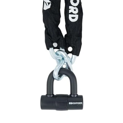 Image of Oxford Products LK309 HD MAX Chain 12mm x 2m. Motorcycle Sold Gold Rated Security Lock, Silver