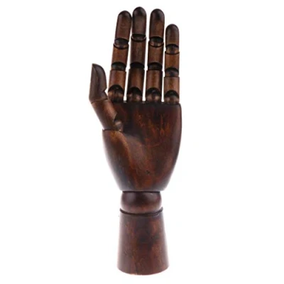 Image of Tubayia Wooden Mannequin Hand Model Jewellery Holder Stand for Ring/Bracelet/Gloves Display Copper colour