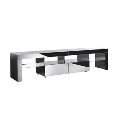 Image of MMT Furniture Designs Ltd TV Cabinet, Wood, Black, 200cm Wide x 40cm deep 45cm Tall