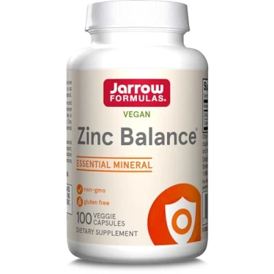 Image of Jarrow Formulas Zinc Balance, 15mg and Copper 1mg, 100 Vegan Capsules, Gluten Free, Vegetarian, Soy GMO Minerals Supplement