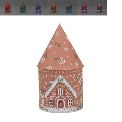 Image of Gingerbread LED House for Whimsical Christmas Decor Festive Light Up Holiday Ornament with Design Warm Glow Cozy Indoor Ambiance Perfect Decorations &amp; Gifts