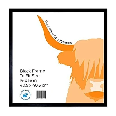 Image of Square Black Wooden Picture Frame 16 x Inch (40.5 40.5 cm) Acrylic Safety &#039;Glass&#039; Photo