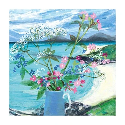 Image of Museums &amp; Galleries Pink Campion Floral Art Greeting Card