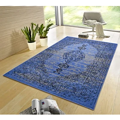 Image of HANSE Home Gloria Orient Rug 160 x 230 cm Living Room Multicoloured Vintage Oriental Pattern for Hallway, Dining Room, Bedroom, Children&#039;s Kitchen Jeans