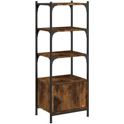 Image of vidaXL Bookcase 3 Tier Smoked Oak 41x30x109.5 cm Engineered Wood