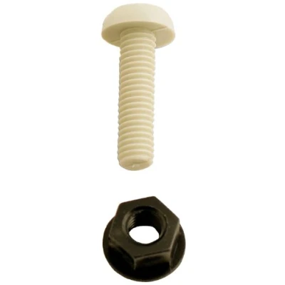 Image of Connect 31530 Number Plate Fixing 1&quot; White Screws/Nuts 100pc