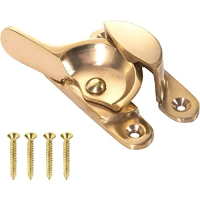 Image of Brass Heavy Sash Window Fitch Fasteners &amp; Screws Pack of 2**
