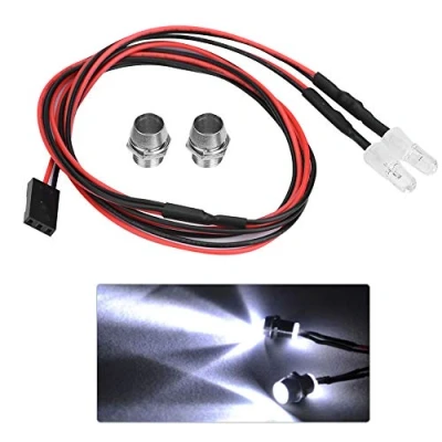 Image of RC Light, 2PCS 5mm Headlights Accessory LED Lights Compatible with 1/10 Model Drift Car Vehicle (9# White Light)