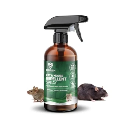 Image of REPELEM Rat &amp; Mouse Repellent Spray Peppermint Oil Deterrent, Natural Rodent Repellent, Poison Alternative, Fast Acting, Non Toxic, Safe Around Pets 250ml