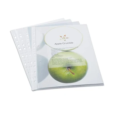 Image of Rapesco 1104 ECO Punched Poly Pockets, A4, Clear Transparent, Pack of 100