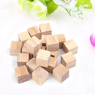 Image of FTVOGUE Wooden Cubes Unfinished Natural Square Wood Blocks for DIY Crafts Handmade Woodcrafts Kids Toy Home Decor(25mm/10Pcs)