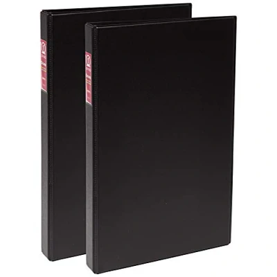 Image of Avery Legal Size Durable 3 Ring Binders, 1&quot; Round Rings, Holds 8.5&quot; x 14&quot; Paper, Black, 2 Pack (17709)