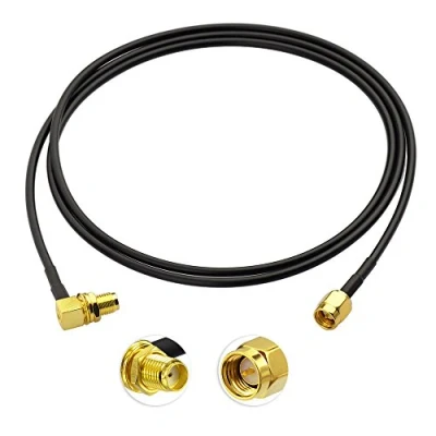 Image of Bingfu SMA 4G LTE Antenna Extension Cable Male to Female Right Angle Aerial RG174 1Meter for Wlan FPV Homematic CCU2 CC1101 DAB Radio Baofeng