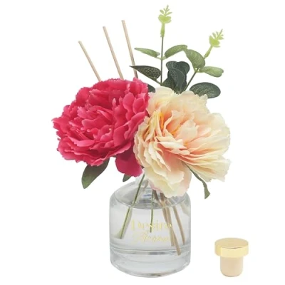 Image of Lesser &amp; Pavey Desire Aroma Peony Blush Suede Red Pink Bouquet 200ml Reed Diffuser For Home Fragrance Air Freshener Aromatherapy Stress Relief Diffusers Gift Women Men