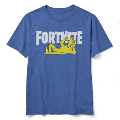Image of FORTNITE Boys&#039; Peel Yourself Logo T Shirt, Royal Blue Heather, L