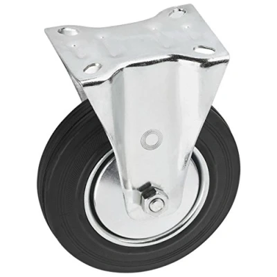 Image of Metafranc 800600 Fixed Castor, Diameter, 104 x 80 mm, Solid Rubber, Roller Bearing, Black, Ø 125 mm