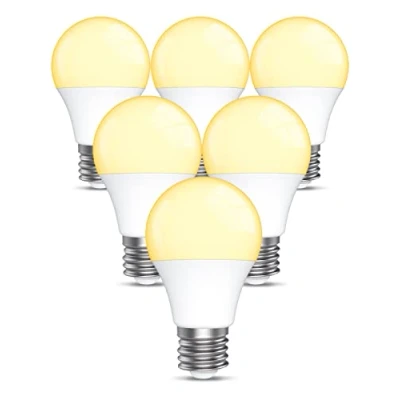 Image of LEDYA E27 Screw Bulb 60W Equivalent, 9W 3000K Warm White ES LED , 806 Lumens, Non Dimmable, A60 Standard Energy Saving Bulb, 6 Pack