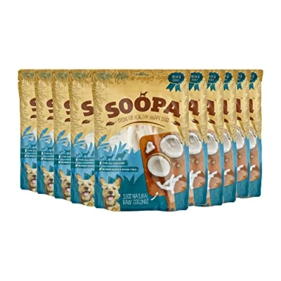 Image of Soopa 10 Pack Coconut Vegan Dog Chews Natural Chews, blue