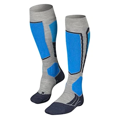 Image of FALKE Mens Sk2 Intermediate M Kh Wool Warm Thick 1 Pair Skiing Socks, Grau (Light Grey 3400), 44 45 EU