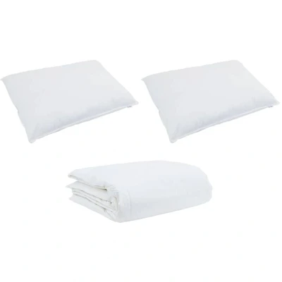 Image of Summer Duvet with Pillow 3 pcs White 200 x 220 cm Down vidaXL