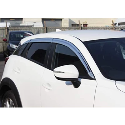 Image of AUTO CLOVER Chrome Wind Deflectors Set for Mazda CX 3 2015+ (6 pieces)