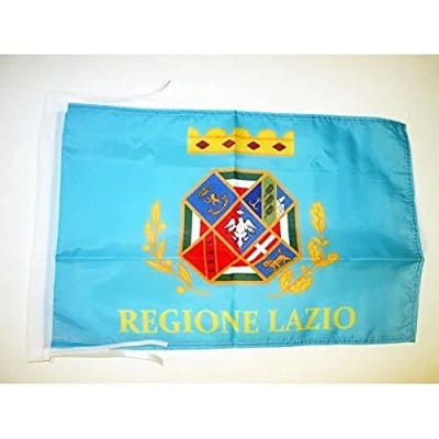 Image of AZ Flag Lazio 18&#039;&#039; x 12&#039;&#039; 100% Polyester Italy Italian Region Small Banner with Two Cords Fade Resistant Vivid Colors 18x12 in 45x30 Cm