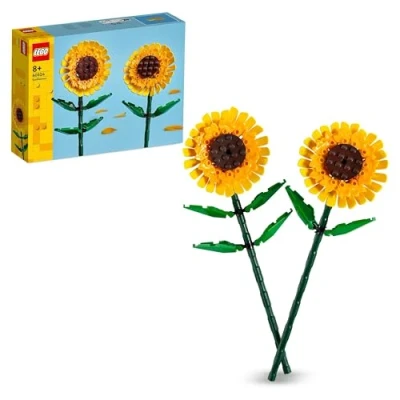 Image of LEGO Sunflowers, Yellow Artificial Flowers Building Set, Display as a Bedroom Accessory or Floral Bouquet Home Decoration, Gift for 8 Plus Year Old Girls, Boys and Teenagers 40524