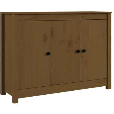 Image of vidaXL Sideboard Honey Brown 100x35x74 cm Solid Wood Pine
