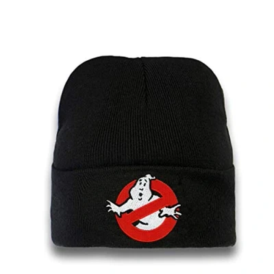 Image of Logoshirt®️ Film Ghostbusters Logo Beanie I Knitted Hat Kids Embroidered Licenced Original Design Black