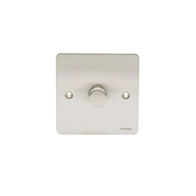 Image of Schneider Electric Ultimate Flat Plate Single 2 Way LED Dimmer Light Switch, 100W/VA, GU6212LMSS, Stainless Steel