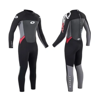 Image of Osprey Men&#039;s Full Length 3 mm Summer Wetsuit, Adult Neoprene Surfing Diving Origin, Red, S Tall