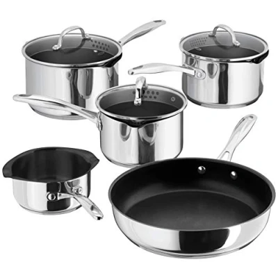 Image of Stellar 7000 Profile Non Stick 5 Piece Draining Saucepan Set