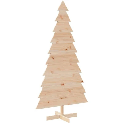 Image of vidaXL Wooden Christmas Tree for Decoration 180 cm Solid Wood Pine