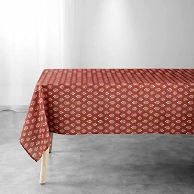Image of Douceur d&#039;Intérieur, Manuela Rectangular Tablecloth 145 x 240 cm Terracotta Polyester Printed
