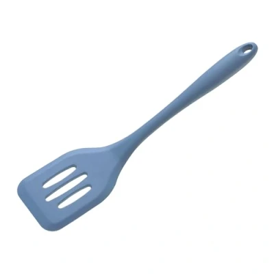 Image of Wiltshire Silicone Slotted Turner, Flipping &amp; Turning Tool, Fish Slice, Cooking Serving Spatula, Heat Resistant Utensil, Non Stick, Scratch, Petrol Blue, 29.5x6.9x1.7cm